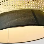 Lyzar Rustic Tiered Rattan Fabric Pendant Light