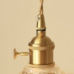 Fyron Retro Clear Brass Glass Pleated Pendant Light