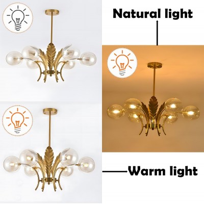 Zephyr Luxury 6-Lights Globe Glass Chandelier