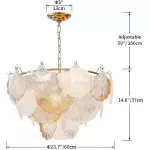 Cyan Champagne Ginkgo Leaf Textured Glass Chandelier Cyan Champagne Ginkgo Leaf Textured Glass Chandelier
