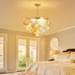 Cyan Champagne Ginkgo Leaf Textured Glass Chandelier Cyan Champagne Ginkgo Leaf Textured Glass Chandelier