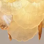 Cyan Champagne Ginkgo Leaf Textured Glass Chandelier Cyan Champagne Ginkgo Leaf Textured Glass Chandelier