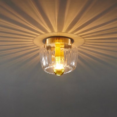 Rynik Mini Glass Sun Shape Full Copper Dual Purpose Flush Mount Light Rynik Mini Glass Sun Shape Full Copper Dual Purpose Flush Mount Light