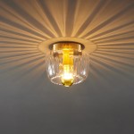 Rynik Mini Glass Sun Shape Full Copper Dual Purpose Flush Mount Light