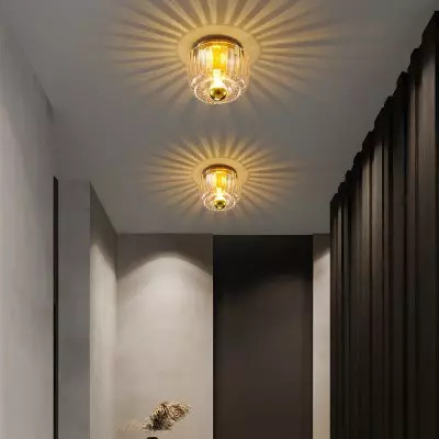 Rynik Mini Glass Sun Shape Full Copper Dual Purpose Flush Mount Light Rynik Mini Glass Sun Shape Full Copper Dual Purpose Flush Mount Light