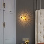 Rynik Mini Glass Sun Shape Full Copper Dual Purpose Flush Mount Light