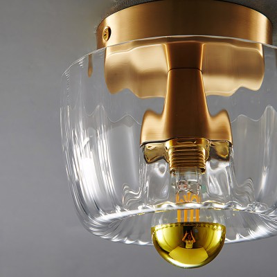Rynik Mini Glass Sun Shape Full Copper Dual Purpose Flush Mount Light Rynik Mini Glass Sun Shape Full Copper Dual Purpose Flush Mount Light