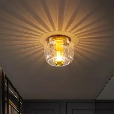 Rynik Mini Glass Sun Shape Full Copper Dual Purpose Flush Mount Light Rynik Mini Glass Sun Shape Full Copper Dual Purpose Flush Mount Light