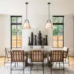 Zevran Farmhouse Metal Cone Fabric Pendant Light