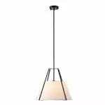 Zevran Farmhouse Metal Cone Fabric Pendant Light