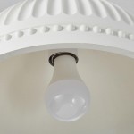 Zathis French White Dome Striped Resin Pendant Light