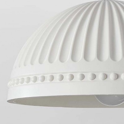 Zathis French White Dome Striped Resin Pendant Light Zathis French White Dome Striped Resin Pendant Light