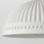 Zathis French White Dome Striped Resin Pendant Light