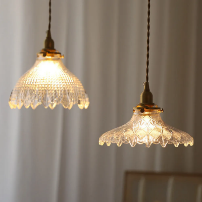 Gyran Retro Brass Lace Glass Pendant Light Gyran Retro Brass Lace Glass Pendant Light