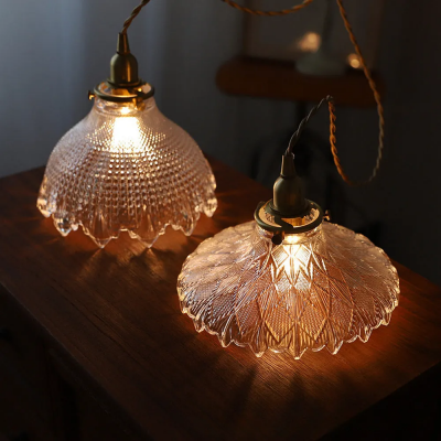 Gyran Retro Brass Lace Glass Pendant Light Gyran Retro Brass Lace Glass Pendant Light
