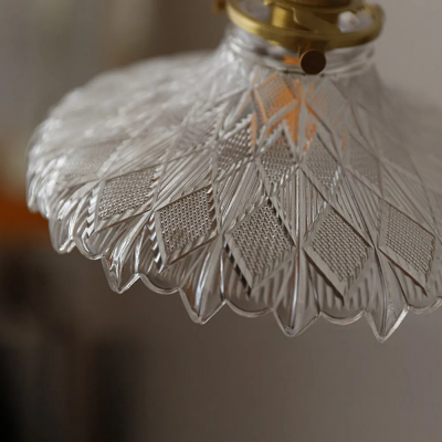 Gyran Retro Brass Lace Glass Pendant Light Gyran Retro Brass Lace Glass Pendant Light