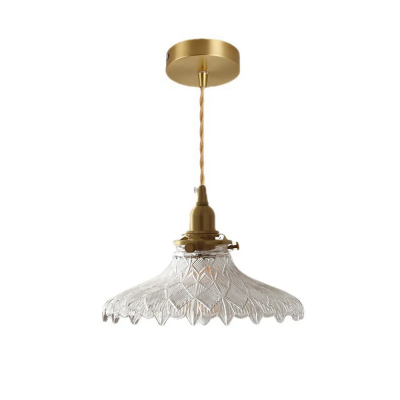 Gyran Retro Brass Lace Glass Pendant Light Gyran Retro Brass Lace Glass Pendant Light