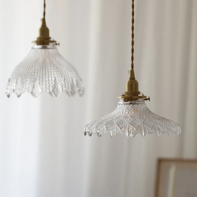 Gyran Retro Brass Lace Glass Pendant Light Gyran Retro Brass Lace Glass Pendant Light