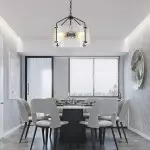 Elys Modern Water Corrugated Glass Drum Shade Pendant Light