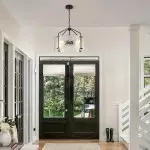 Elys Modern Water Corrugated Glass Drum Shade Pendant Light