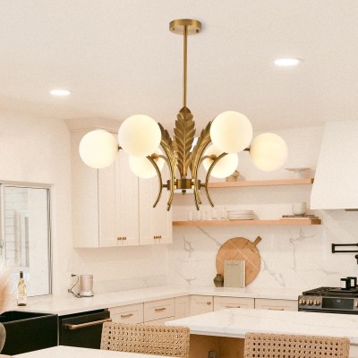 Zephyr Luxury 6-Lights Globe Glass Chandelier