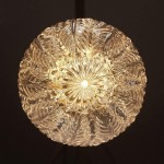 Logana Vintage Feather Texture Glass Globe Pendant Light