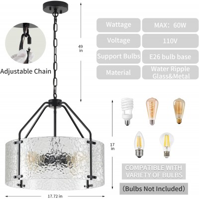 Elys Modern Water Corrugated Glass Drum Shade Pendant Light Elys Modern Water Corrugated Glass Drum Shade Pendant Light