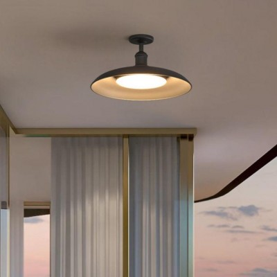 Khyler Scandinavian Carbonized Steel Round Waterproof Ceiling Light