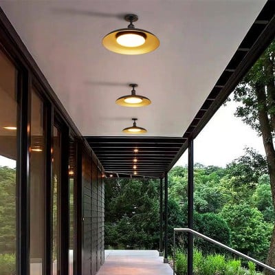 Khyler Scandinavian Carbonized Steel Round Waterproof Ceiling Light Khyler Scandinavian Carbonized Steel Round Waterproof Ceiling Light