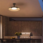 Khyler Scandinavian Carbonized Steel Round Waterproof Ceiling Light