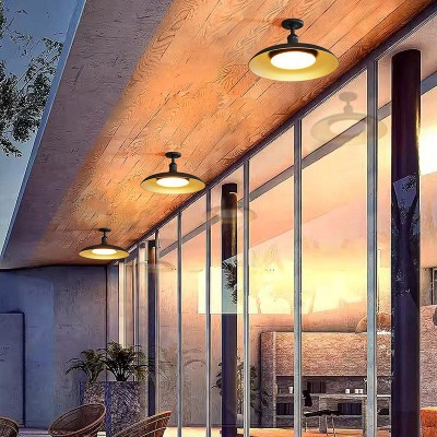 Khyler Scandinavian Carbonized Steel Round Waterproof Ceiling Light