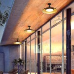 Khyler Scandinavian Carbonized Steel Round Waterproof Ceiling Light