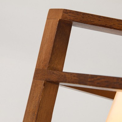 Talvor Walnut Solid Wood Frame Semi Flush Mount Ceiling Light