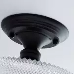 Zorath Small Black Metal Textured Glass Ceiling Light