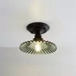 Zorath Small Black Metal Textured Glass Ceiling Light