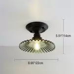 Zorath Small Black Metal Textured Glass Ceiling Light