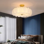 Velmar French Glod Round Frosted Glass Ceiling Light