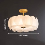 Velmar French Glod Round Frosted Glass Ceiling Light
