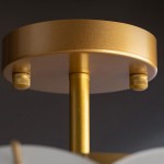 Velmar French Glod Round Frosted Glass Ceiling Light