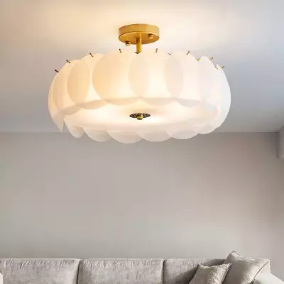 Velmar French Glod Round Frosted Glass Ceiling Light Velmar French Glod Round Frosted Glass Ceiling Light