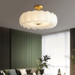 Velmar French Glod Round Frosted Glass Ceiling Light