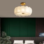 Velmar French Glod Round Frosted Glass Ceiling Light
