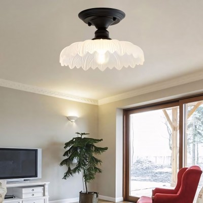 Zorath Small Black Metal Textured Glass Ceiling Light Zorath Small Black Metal Textured Glass Ceiling Light
