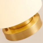 Minimalist Small Round White Glass Copper Ceiling Light