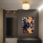 Minimalist Small Round White Glass Copper Ceiling Light