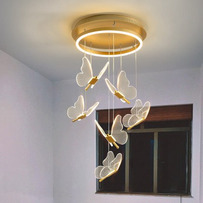 Luce Romantic Creative Butterfly Chandelier