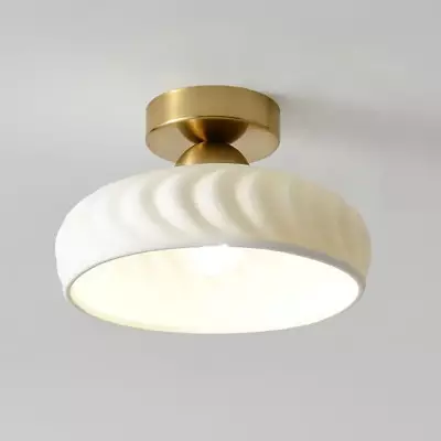 Rethen Light Luxury White Round Textured Ceramic Ceiling Light Rethen Light Luxury White Round Textured Ceramic Ceiling Light