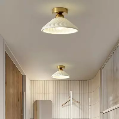 Rethen Light Luxury White Round Textured Ceramic Ceiling Light Rethen Light Luxury White Round Textured Ceramic Ceiling Light