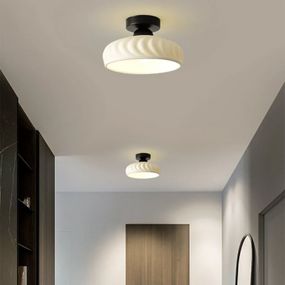 Rethen Light Luxury White Round Textured Ceramic Ceiling Light Rethen Light Luxury White Round Textured Ceramic Ceiling Light