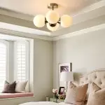 Thalor Brass Glass Sputnik 4 Light Ceiling Light Thalor Brass Glass Sputnik 4 Light Ceiling Light